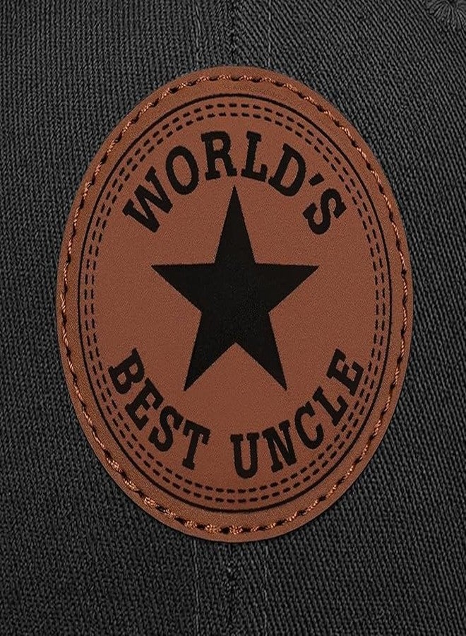 Supload Uncle Gifts from Niece Nephew Worlds Best Uncle Ever Hat Christmas Fathers Day Birthday Gifts for Uncle Black - Image 2